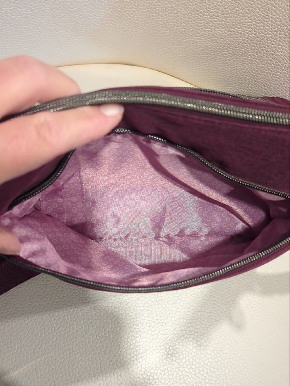 lug Quilted Crossbody Bag in Plum - Picture 6 of 11